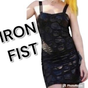 🆕️Iron Fist Skullz Club Mini Bodycon Dress Women's M  Black S